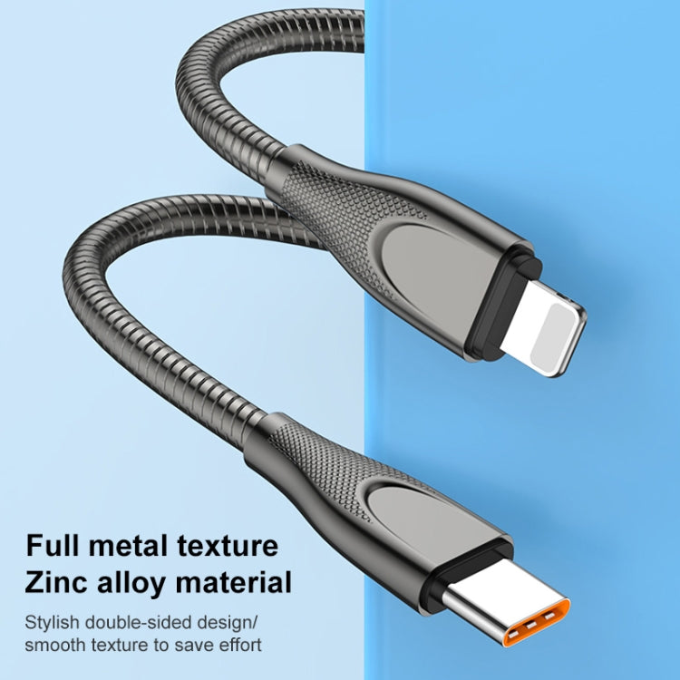 ADC-009 USB to USB-C / Type-C Zinc Alloy Hose Fast Charging Data Cable, Cable Length: 1m (Silver) - USB-C & Type-C Cable by buy2fix | Online Shopping UK | buy2fix