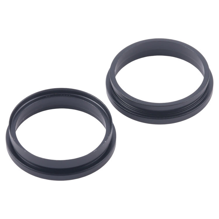 For iPhone 16 Plus 2pcs/set Rear Camera Glass Lens Metal Outside Protector Hoop Ring (Black) -  by buy2fix | Online Shopping UK | buy2fix