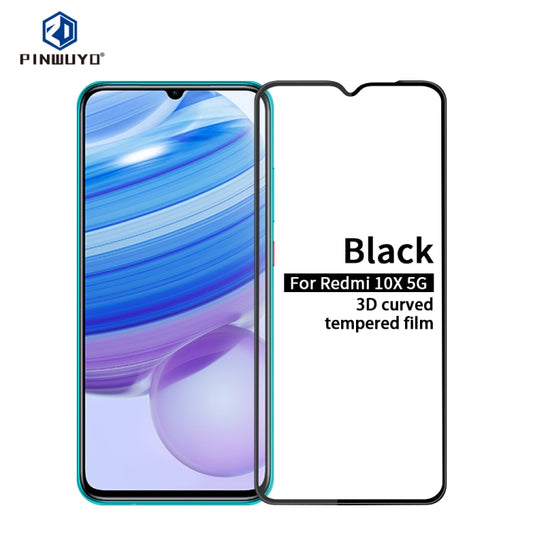 For Xiaomi Redmi 10X 5G PINWUYO 9H 3D Curved Full Screen Explosion-proof Tempered Glass Film(Black) -  by PINWUYO | Online Shopping UK | buy2fix