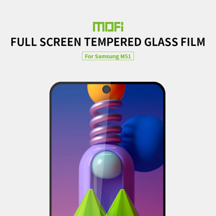 For Samsung Galaxy M51 MOFI 9H 2.5D Full Screen Tempered Glass Film(Black) - Galaxy Tempered Glass by MOFI | Online Shopping UK | buy2fix