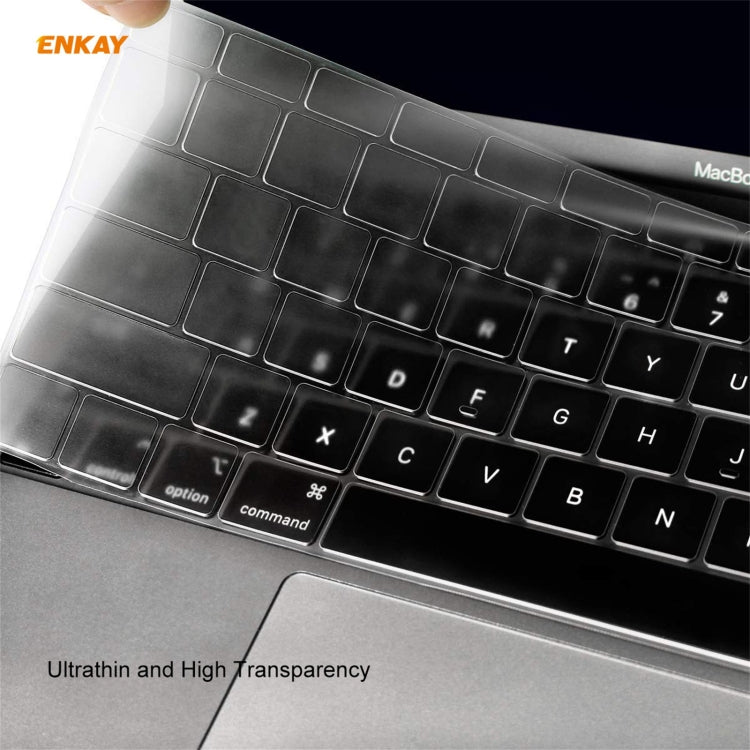 ENKAY 3 in 1 Crystal Laptop Protective Case + US Version TPU Keyboard Film + Anti-dust Plugs Set for MacBook Air 13.3 inch A1932 (2018)(Black) - MacBook Air Cases by WIWU | Online Shopping UK | buy2fix