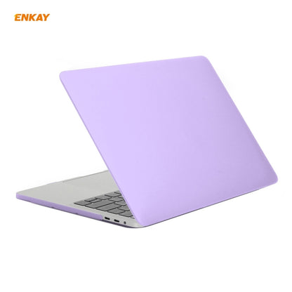 ENKAY 3 in 1 Matte Laptop Protective Case + EU Version TPU Keyboard Film + Anti-dust Plugs Set for MacBook Pro 16 inch A2141 (with Touch Bar)(Purple) - MacBook Pro Cases by ENKAY | Online Shopping UK | buy2fix