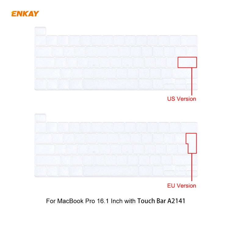 ENKAY 3 in 1 Crystal Laptop Protective Case + US Version TPU Keyboard Film + Anti-dust Plugs Set for MacBook Pro 16 inch A2141 (with Touch Bar)(Dark Blue) - MacBook Pro Cases by ENKAY | Online Shopping UK | buy2fix