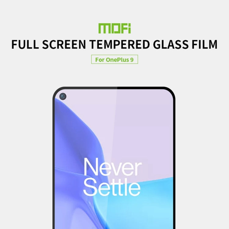 For OnePlus 9 MOFI 9H 2.5D Full Screen Tempered Glass Film(Black) - OnePlus Tempered Glass by MOFI | Online Shopping UK | buy2fix