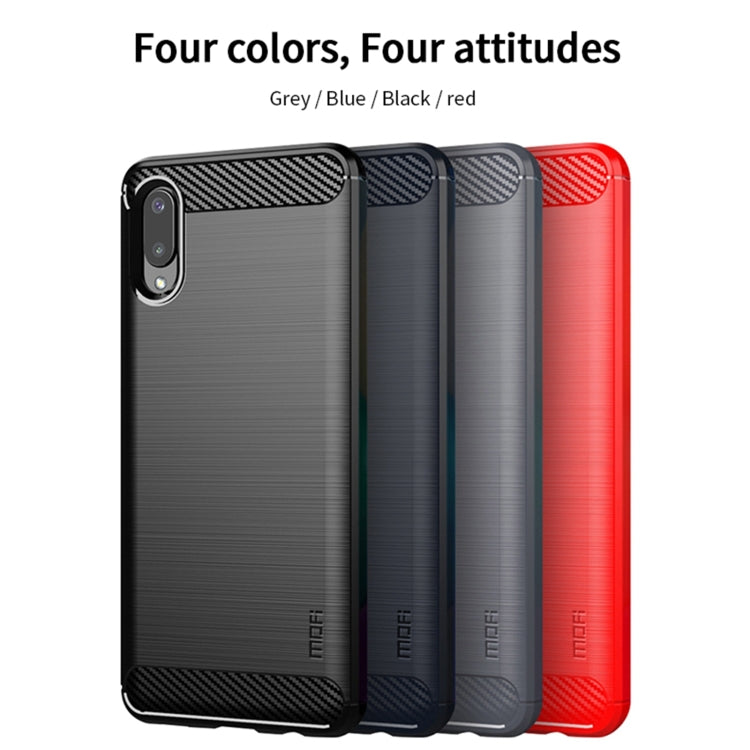 For Samsung Galaxy A02 / M02 MOFI Gentleness Series Brushed Texture Carbon Fiber Soft TPU Case(Red) - Galaxy Phone Cases by MOFI | Online Shopping UK | buy2fix