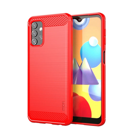 For Samsung Galaxy A32 5G MOFI Gentleness Series Brushed Texture Carbon Fiber Soft TPU Case(Red) - Galaxy Phone Cases by MOFI | Online Shopping UK | buy2fix