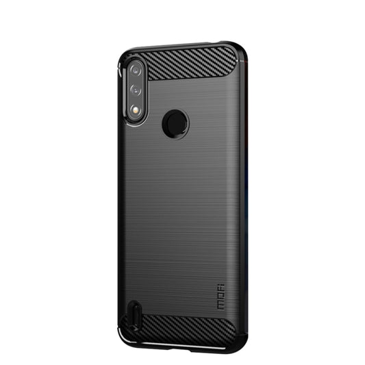 For Motorola Moto E7 Power MOFI Gentleness Series Brushed Texture Carbon Fiber Soft TPU Case(Black) - Motorola Cases by MOFI | Online Shopping UK | buy2fix