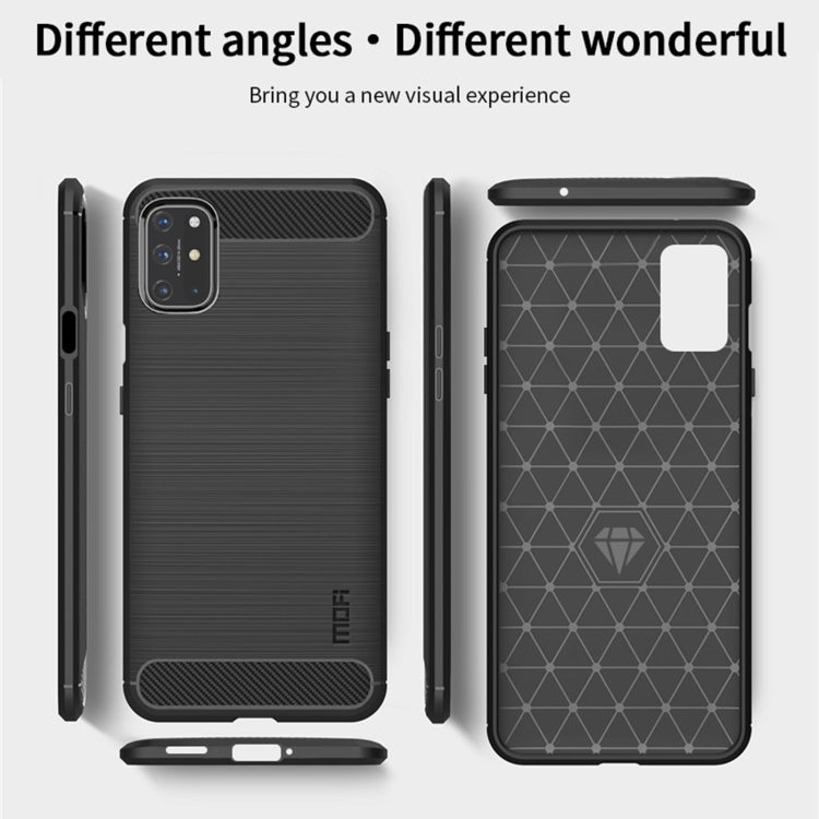 For OnePlus 8T MOFI Gentleness Series Brushed Texture Carbon Fiber Soft TPU Case(Grey) - OnePlus Cases by MOFI | Online Shopping UK | buy2fix