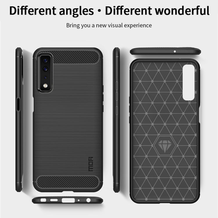 For LG Stylo 7 5G MOFI Gentleness Series Brushed Texture Carbon Fiber Soft TPU Case(Blue) - LG by MOFI | Online Shopping UK | buy2fix