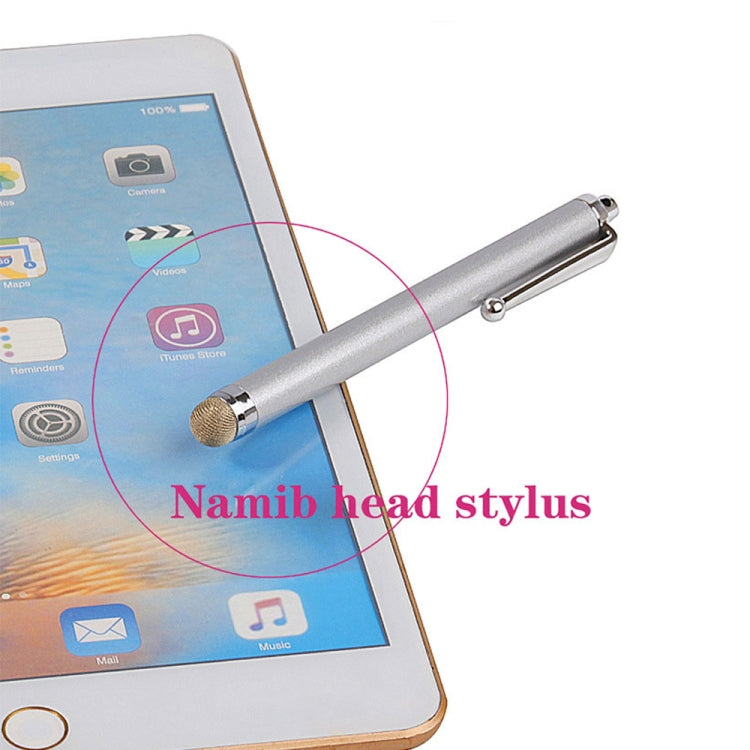 AT-19 Silver Fiber Pen Tip Stylus Capacitive Pen Mobile Phone Tablet Universal Touch Pen(Silver) - Stylus Pen by buy2fix | Online Shopping UK | buy2fix