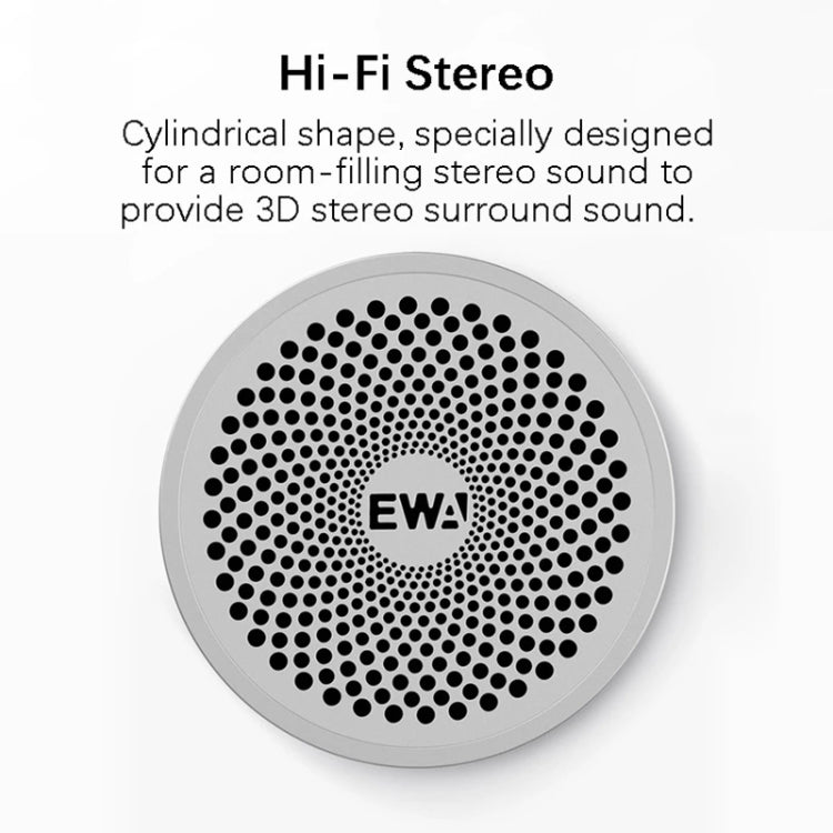 EWA A115 Portable Metal Bluetooth Speaker 105H Power Hifi Stereo Outdoor Subwoofer(Gray) - Desktop Speaker by EWA | Online Shopping UK | buy2fix