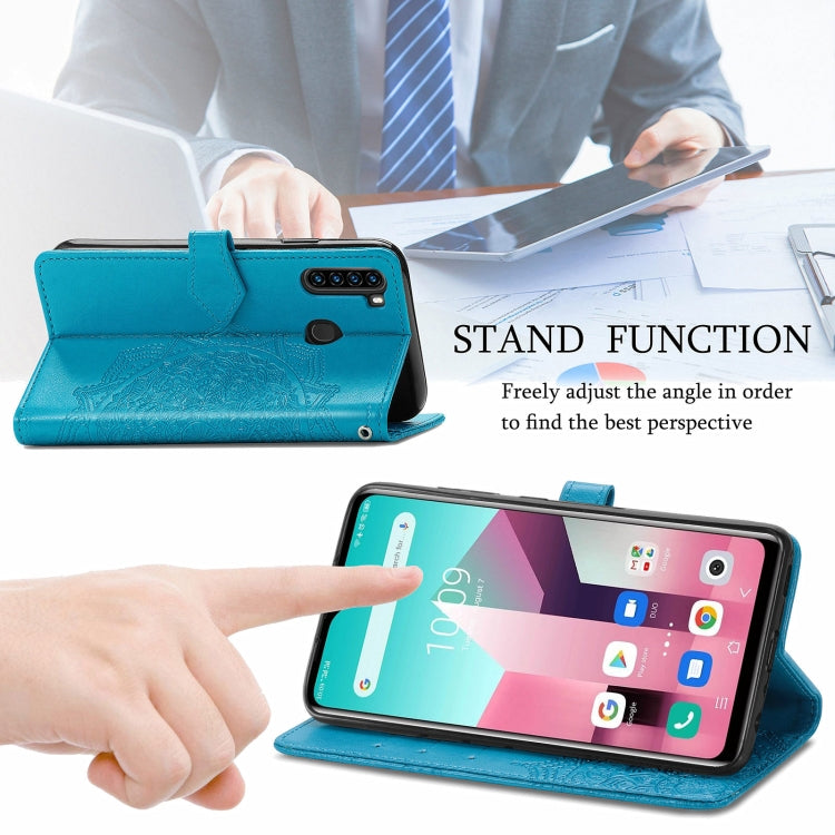 For Blackview A80 Pro Mandala Flower Embossed Horizontal Flip Leather Case with Holder & Three Card Slots & Wallet & Lanyard(Blue) - More Brand by buy2fix | Online Shopping UK | buy2fix