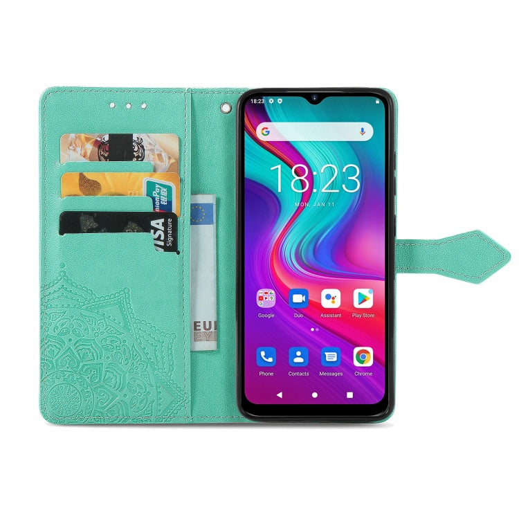 For Doogee X96 Pro Mandala Flower Embossed Horizontal Flip Leather Case with Holder & Three Card Slots & Wallet & Lanyard(Green) - More Brand by buy2fix | Online Shopping UK | buy2fix