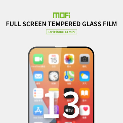 For iPhone 13 mini MOFI 9H 2.5D Full Screen Tempered Glass Film (Black) - iPhone 13 mini Tempered Glass by MOFI | Online Shopping UK | buy2fix