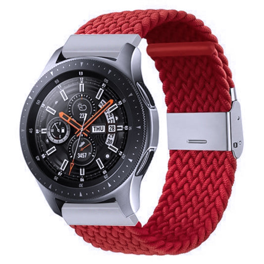 For Samsung Galaxy Watch 4 / Watch 5 20mm Nylon Braided Metal Buckle Watch Band(Red) - Watch Bands by buy2fix | Online Shopping UK | buy2fix