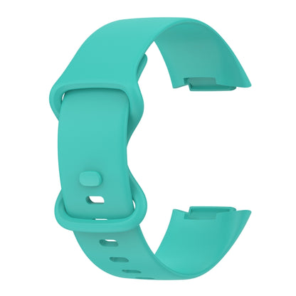 For Fitbit Charge 5 Monochromatic Silicone Watch Band, Size: Small Size(Light green) - Watch Bands by buy2fix | Online Shopping UK | buy2fix