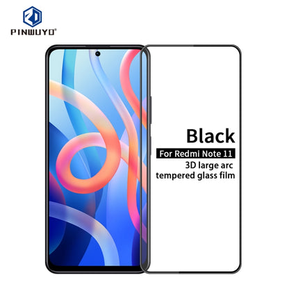 For Xiaomi Redmi Note 11 / Poco M4 Pro 5G PINWUYO 9H 3D Curved Full Screen Explosion-proof Tempered Glass Film(Black) -  by PINWUYO | Online Shopping UK | buy2fix