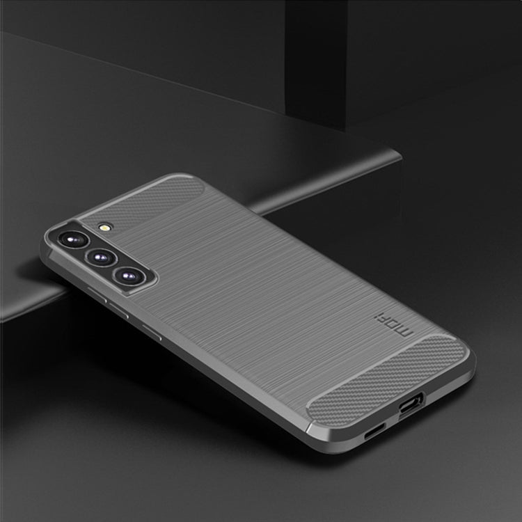 For Samsung Galaxy S22+ 5G MOFI Gentleness Series Brushed Texture Carbon Fiber Soft TPU Case(Gray) - Galaxy S22+ 5G Cases by MOFI | Online Shopping UK | buy2fix