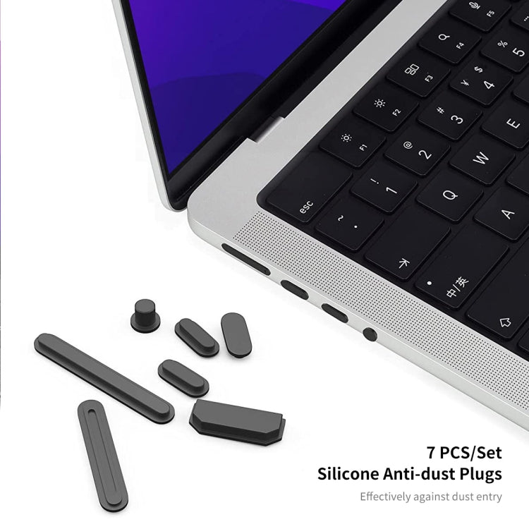 ENKAY Hat-Prince 3 in 1 Matte Laptop Protective Case + TPU Keyboard Film + Anti-dust Plugs Set for MacBook Pro 16.2 inch A2485 2021/A2880 2023, Version:US Version(Black) - MacBook Pro Cases by ENKAY | Online Shopping UK | buy2fix