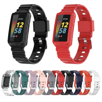 For Fitbit Charge 4 SE Silicone One Body Armor Watch Band(Red) - Watch Bands by buy2fix | Online Shopping UK | buy2fix