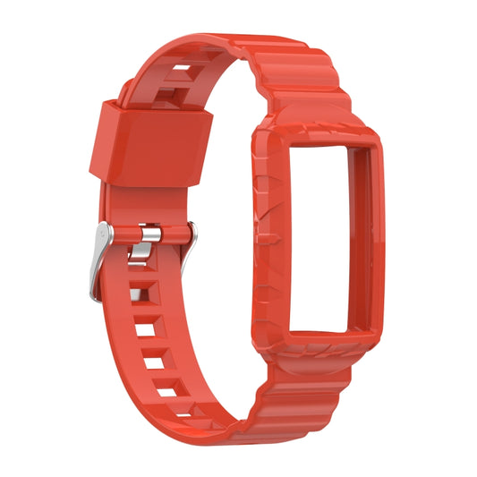 For Fitbit Charge 3 SE Silicone One Body Armor Watch Band(Orange) - Watch Bands by buy2fix | Online Shopping UK | buy2fix