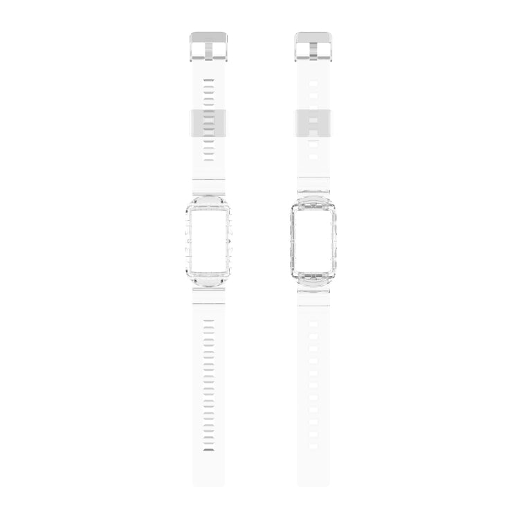 For Fitbit Charge 3 SE Silicone One Body Armor Watch Band(Transparent) - Watch Bands by buy2fix | Online Shopping UK | buy2fix