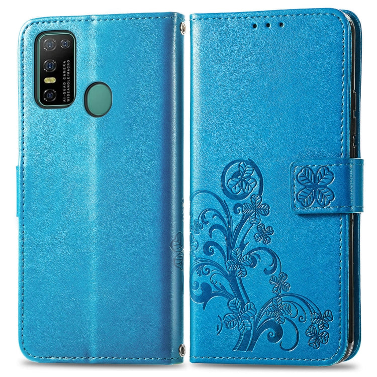 For Doogee N30 Four-leaf Clasp Embossed Buckle Mobile Phone Protection Leather Case(Blue) - More Brand by buy2fix | Online Shopping UK | buy2fix