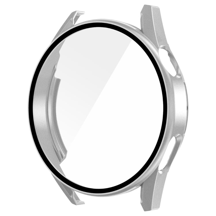 For Huawei Watch GT 3 46mm ENKAY Matte PC Frame + Tempered Glass Protector Case(Silver) - Watch Cases by ENKAY | Online Shopping UK | buy2fix