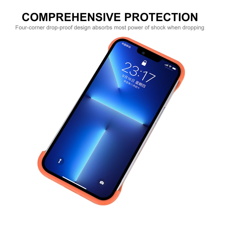 For iPhone 13 ENKAY Frameless Hollow Shockproof PC Case(Blue) - iPhone 13 Cases by ENKAY | Online Shopping UK | buy2fix