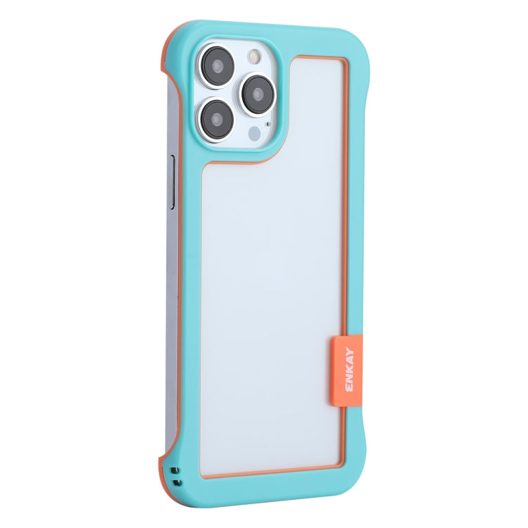 For iPhone 13 Pro ENKAY Frameless Hollow Shockproof PC Case (Blue) - iPhone 13 Pro Cases by ENKAY | Online Shopping UK | buy2fix