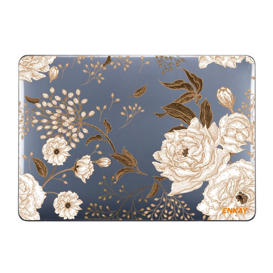 ENKAY Vintage Pattern Series Laotop Protective Crystal Case For MacBook Pro 16.2 inch A2485 2021/A2880 2023(Golden Peony) - MacBook Pro Cases by ENKAY | Online Shopping UK | buy2fix