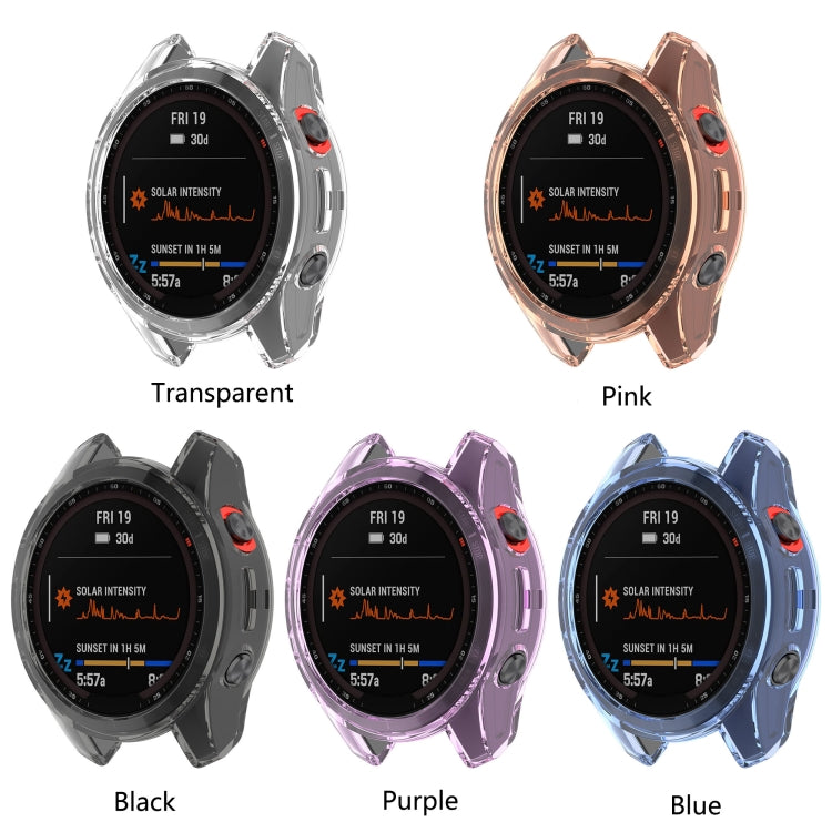 For Garmin Fenix 7s Shockproof TPU Soft Protective Case(Black) - Watch Cases by buy2fix | Online Shopping UK | buy2fix