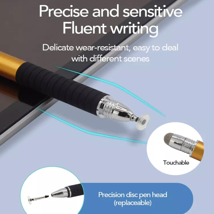 AT-31 Conductive Cloth Head + Precision Sucker Capacitive Pen Head 2-in-1 Handwriting Stylus(Golden) - Stylus Pen by buy2fix | Online Shopping UK | buy2fix
