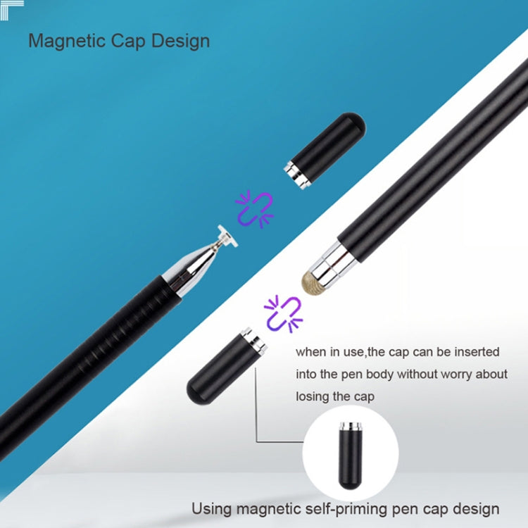 AT-32 3-in-1 Precision Sucker Capacitive Pen + Conductive Cloth Head + Handwriting Signature Pen Mobile Phone Touch Screen Pen with 2 Pen Head(White) - Stylus Pen by buy2fix | Online Shopping UK | buy2fix