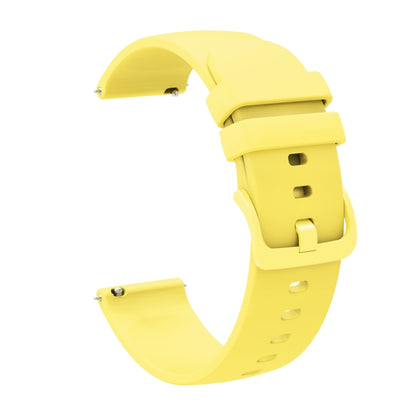 For Amazfit GTR 47mm 22mm Solid Color Soft Silicone Watch Band(Yellow) - Watch Bands by buy2fix | Online Shopping UK | buy2fix