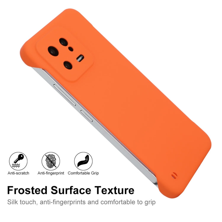 For Xiaomi 13 ENKAY Hat-Prince Matte Frameless Hard PC Phone Case(Orange) - Xiaomi Cases by ENKAY | Online Shopping UK | buy2fix