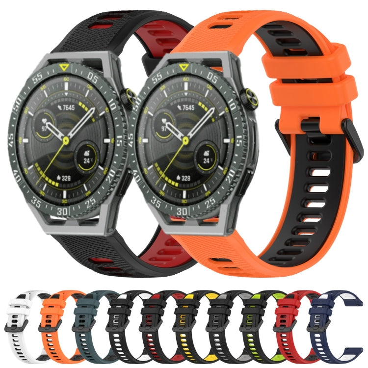 For Huawei Watch 3 Pro 22mm Sports Two-Color Silicone Watch Band(Red+Black) - Watch Bands by buy2fix | Online Shopping UK | buy2fix