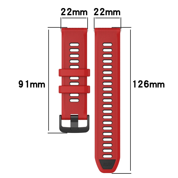 For Huawei GT2 Pro 22mm Sports Two-Color Silicone Watch Band(Black+Red) - Watch Bands by buy2fix | Online Shopping UK | buy2fix