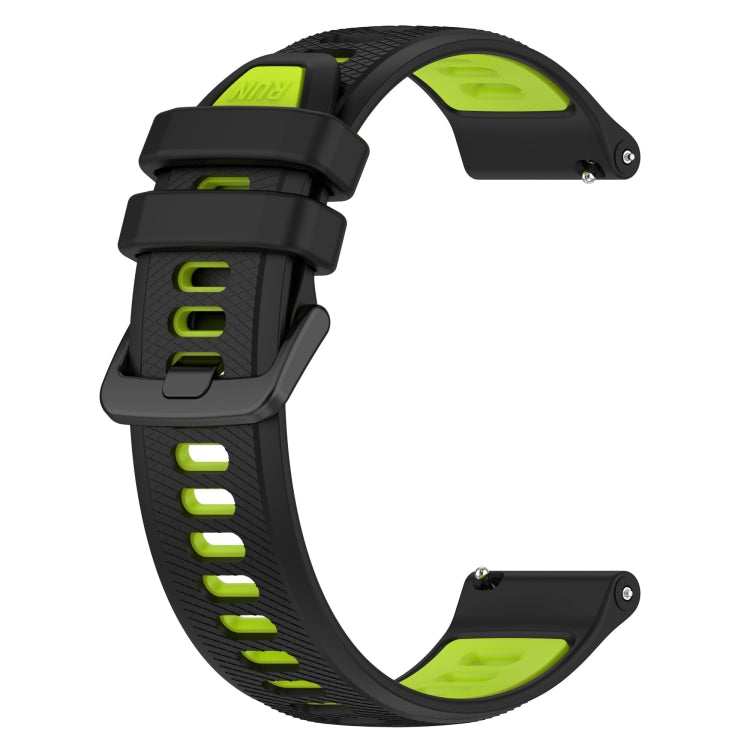 For Honor Magic Watch 2 46mm 22mm Sports Two-Color Silicone Watch Band(Black+Green) - Watch Bands by buy2fix | Online Shopping UK | buy2fix