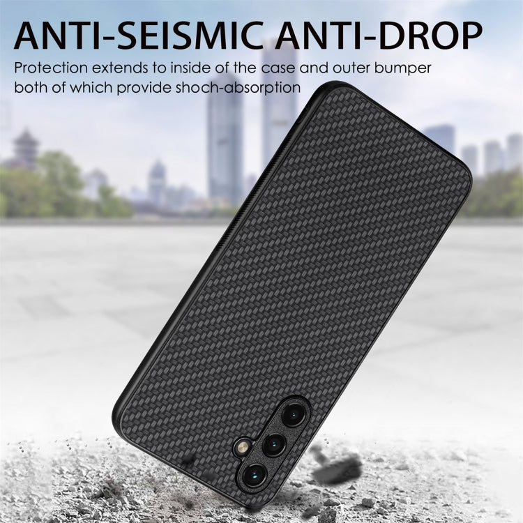 For Samsung Galaxy S25+ 5G Carbon Fiber Texture Leather Back Cover Phone Case(Green) - Galaxy Phone Cases by buy2fix | Online Shopping UK | buy2fix