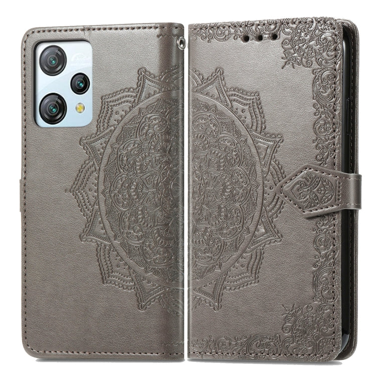 For Blackview A53 Mandala Flower Embossed Leather Phone Case(Gray) - More Brand by buy2fix | Online Shopping UK | buy2fix