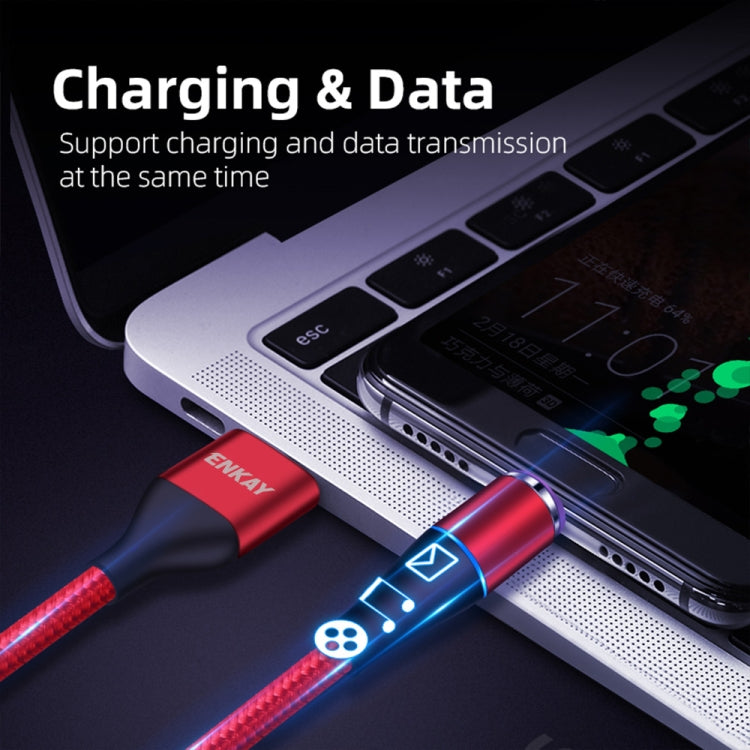 ENKAY ENK-CB1391 5A USB to Type-C Magnetic Fast Charging Data Cable with LED Light, Length: 1m(Blue) - Charging Cable & Head by ENKAY | Online Shopping UK | buy2fix