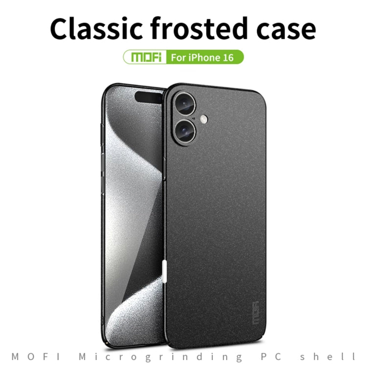 For iPhone 16 MOFI Fandun Series Frosted PC Ultra-thin All-inclusive Phone Case(Green) - iPhone 16 Cases by MOFI | Online Shopping UK | buy2fix