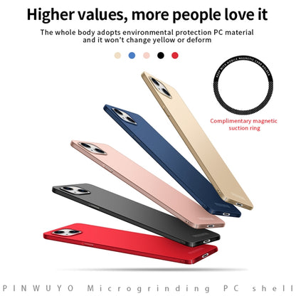 For iPhone 15 Plus PINWUYO Micro-Frosted PC Ultra-thin Hard Phone Case with Magsafe Magnetic Ring(Blue) - iPhone 15 Plus Cases by PINWUYO | Online Shopping UK | buy2fix