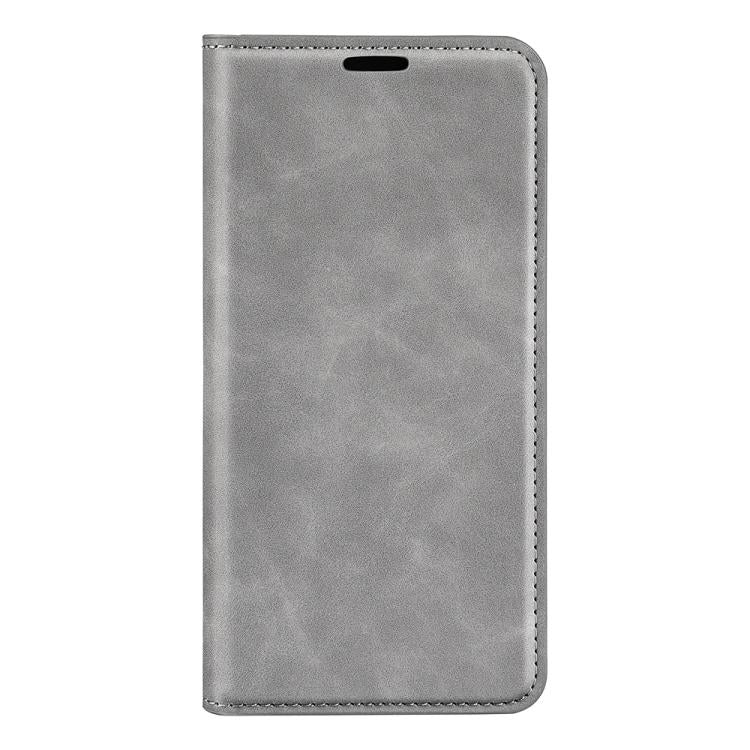 or Samsung Galaxy S25 Ultra 5G Retro-skin Magnetic Suction Leather Phone Case(Grey) - Galaxy S25 Ultra 5G Cases by buy2fix | Online Shopping UK | buy2fix