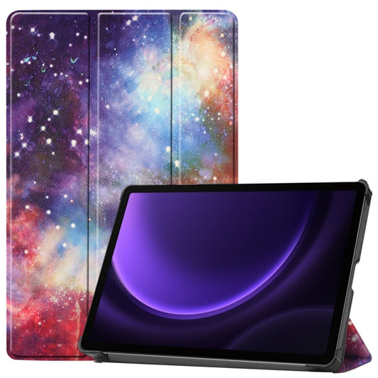 For Samsung Galaxy Tab S9 FE 10.9 JUNSUNMAY Custer Painted 3-Fold Stand Leather Smart Tablet Case(Galaxy) - Galaxy Tab S9 FE by JUNSUNMAY | Online Shopping UK | buy2fix