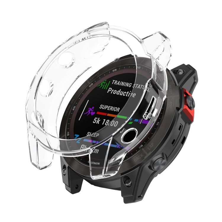 For Garmin Fenix 7X Pro Half-Package TPU Watch Protective Case(Transparent) - Watch Cases by buy2fix | Online Shopping UK | buy2fix