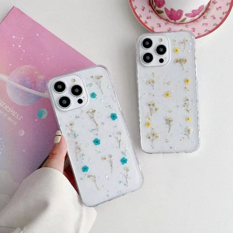 For iPhone 16 Gypsophila Flowers Pattern TPU Protective Phone Case(Purple) - iPhone 16 Cases by buy2fix | Online Shopping UK | buy2fix