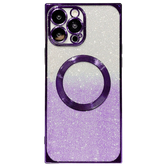 For iPhone 13 Pro Max Square Gradient Magsafe Electroplating TPU Phone Case(Purple) - iPhone 13 Pro Max Cases by buy2fix | Online Shopping UK | buy2fix