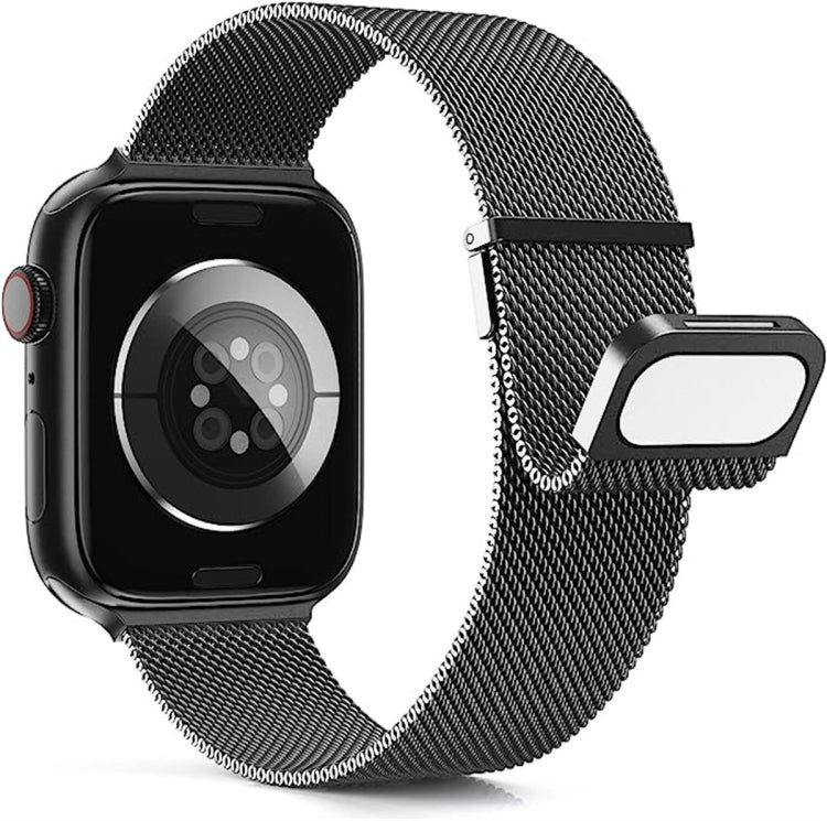 For Apple Watch 6 44mm Milan Double Magnetic Steel Mesh Watch Band(Gray) - Watch Bands by buy2fix | Online Shopping UK | buy2fix